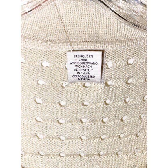 Joie Ivory Color Pointelle Pullover Sweater Size Small - Picture 3 of 6